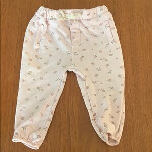 🍊5/$25 Rabbit + Bear Organic Floral Baby Pants in Light Pink size 12m